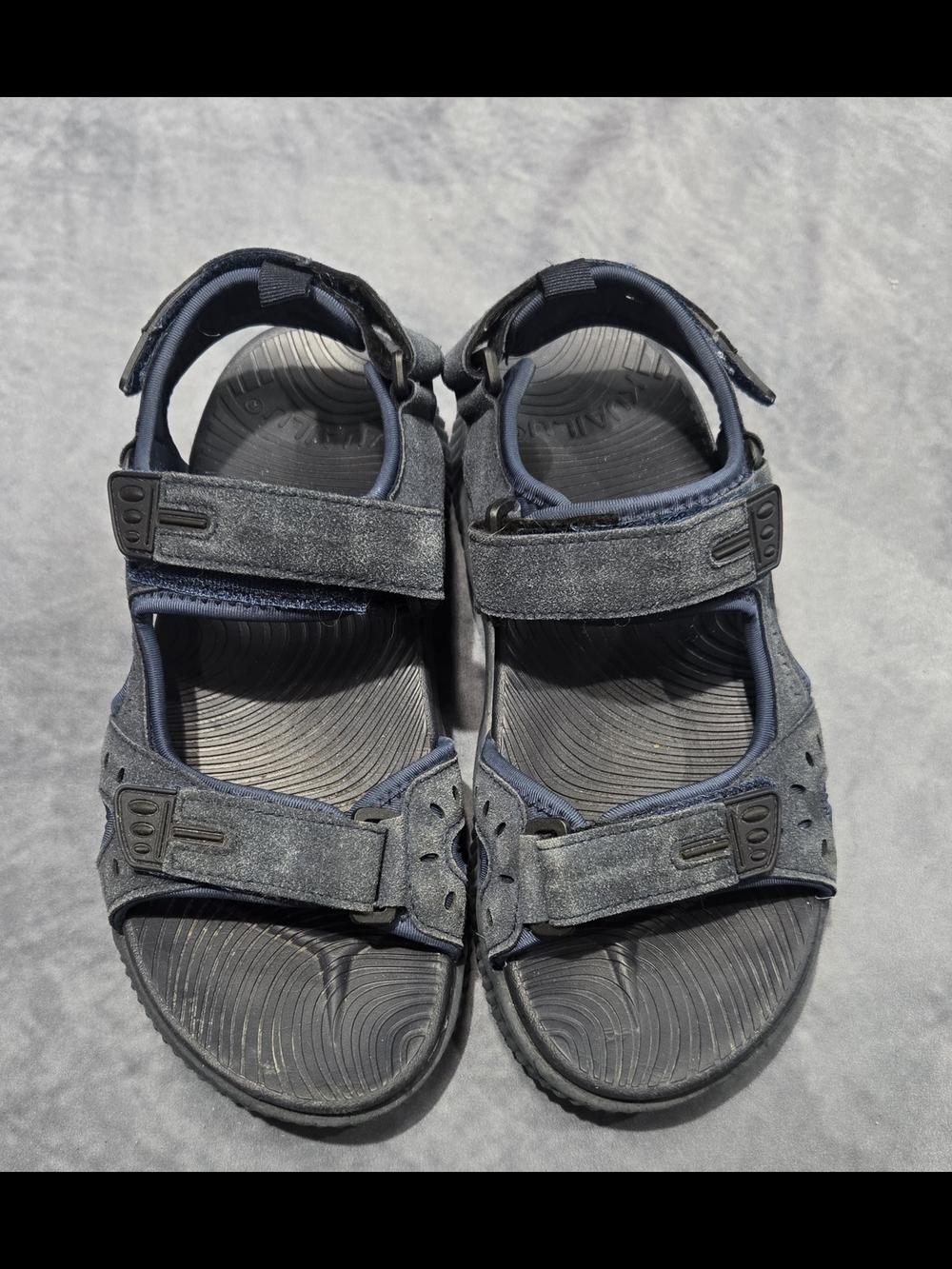 Adjustable Navy Blue Mens Sandals with Cushioned Footbed